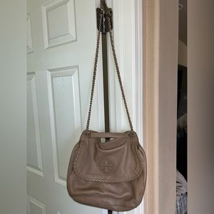 Tory Burch Camel Leather Shoulder Bag